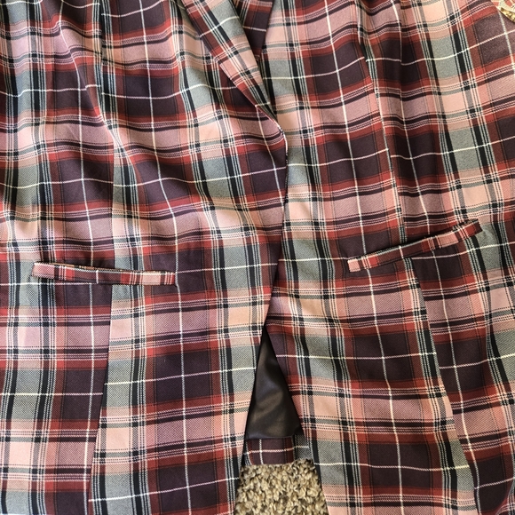 Torrid Plaid Blazer in Pink and Black - Picture 7 of 15